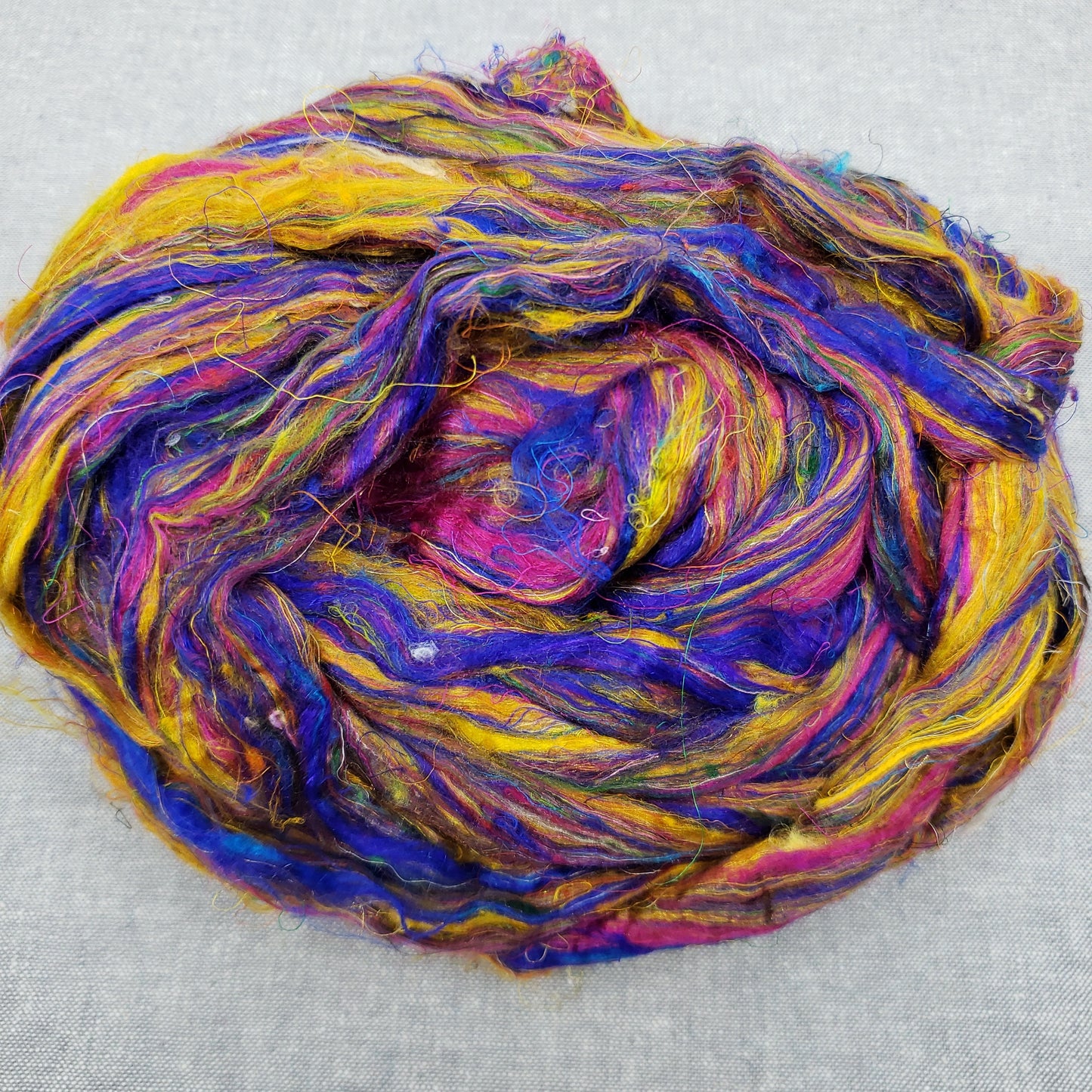 Blue and Gold Sari Silk - 25g